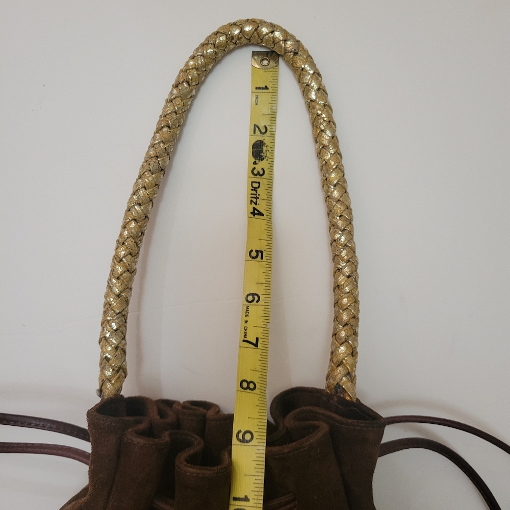 Carlos Falchi Brown Suede Medium Hobo Bag Southwestern Boho Cowgirl - Picture 11 of 11